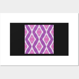 Bright Pink and Purple Batik Watercolor Tye Dye Stripe Posters and Art